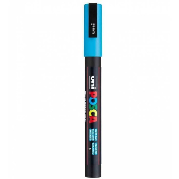 Uni-Ball Posca Ανεξίτηλος Μαρκαδόρος 1.3mm Γαλάζιο PC-3M/8