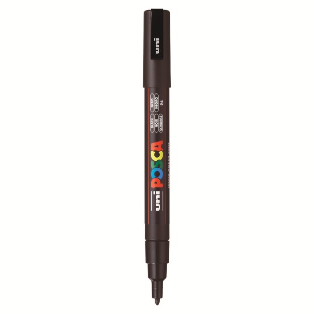 Posca Μαρκαδόρος Σχεδίου 1.3mm Μαύρο PC-3M/24