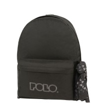 Polo Original Double Scarf Σχολική Τσάντα Πλάτης Γυμνασίου - Λυκείου σε Μαύρο χρώμα 9-01-235-2002