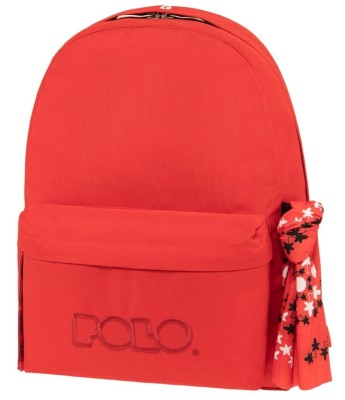 Polo Original Scarf Σχολική Τσάντα Πλάτης Γυμνασίου - Λυκείου Κόκκινη 9-01-135-3000