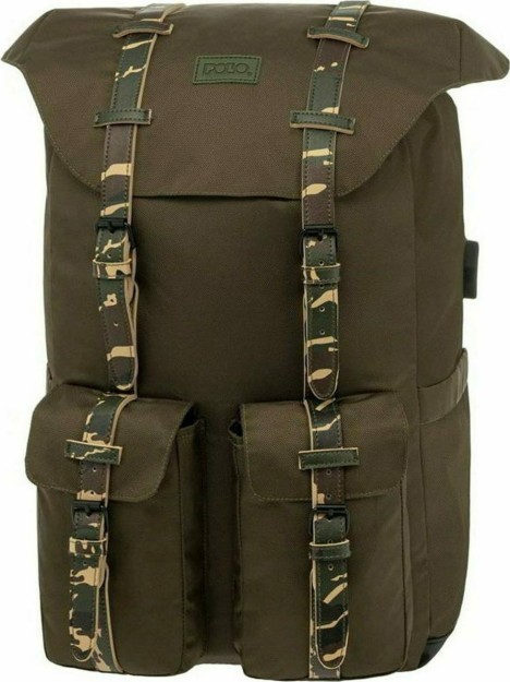 Polo Styller Ανδρικό Υφασμάτινο Σακίδιο Πλάτης Χακί 23lt 9-02-023-6500