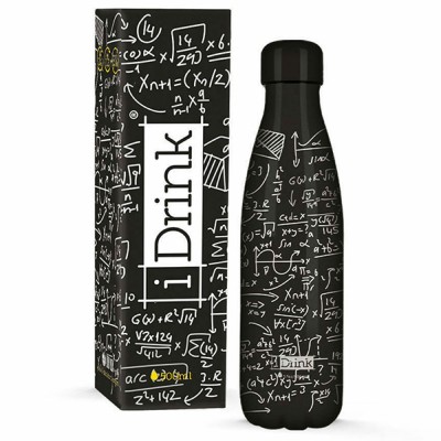 iDrink Μπουκάλι Θερμός Ανοξείδωτο BPA Free Math Μαύρο 500ml ID0094