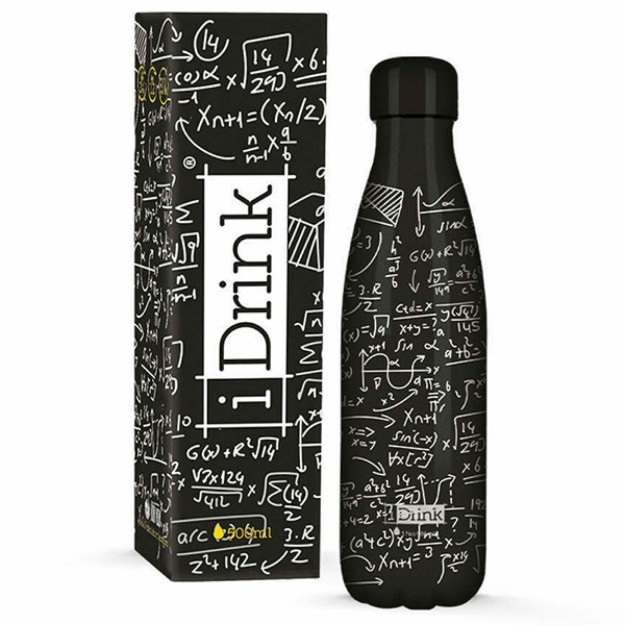 iDrink Μπουκάλι Θερμός Ανοξείδωτο BPA Free Math Μαύρο 500ml ID0094