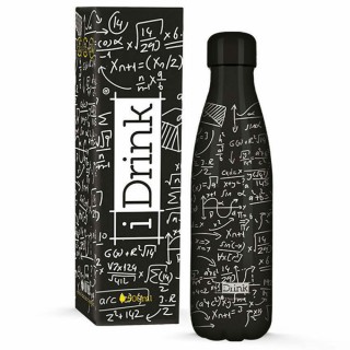iDrink Μπουκάλι Θερμός Ανοξείδωτο BPA Free Math Μαύρο 500ml ID0094