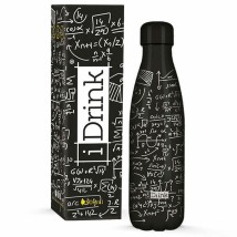 iDrink Μπουκάλι Θερμός Ανοξείδωτο BPA Free Math Μαύρο 500ml ID0094