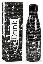 I-Total Μπουκάλι Ανοξείδωτο Θερμός Μαύρο ''Music'' 500ml ID0437
