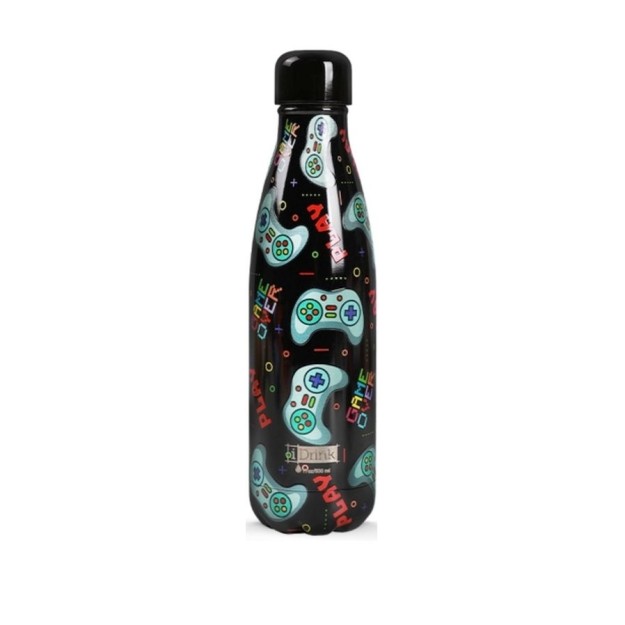 Total Gift Παγούρι Αλουμινίου i Drink σε Μαύρο χρώμα ID0439 500ml