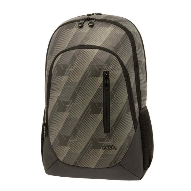 Polo Smooth Σχολική Τσάντα Πλάτης Γυμνασίου - Λυκείου σε Χακί χρώμα Μ34 x Π15 x Υ47εκ 9-01-006-8212