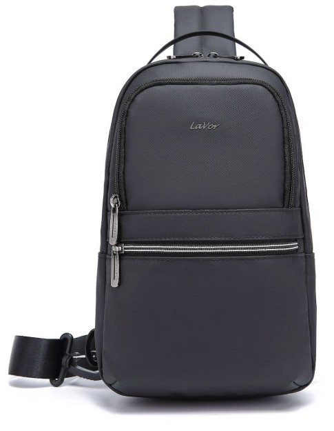 Lavor 712 Δερμάτινη Ανδρική Τσάντα Ώμου / Χιαστί σε Μαύρο χρώμα