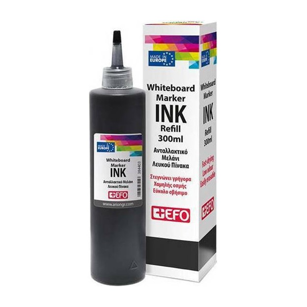 +Efo Ανταλλακτικό Μελάνι για Μαρκαδόρο σε Μαύρο χρώμα 300ml 300ml
