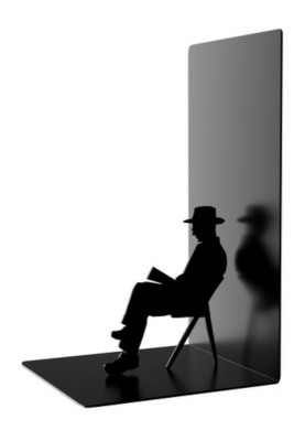 Βιβλιοστάτης από Μέταλλο Man Reading σε Μαύρο χρώμα 17 x 10 x 10cm XL2099