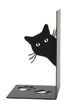 Βιβλιοστάτης από Μέταλλο Cat σε Μαύρο χρώμα 17 x 10 x 10cm XL2102