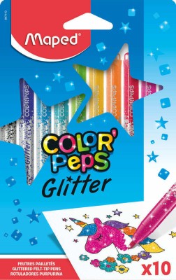 Maped Color'Peps Glitter Πλενόμενοι Glitter Μαρκαδόροι Ζωγραφικής Λεπτοί σε 10 Χρώματα
