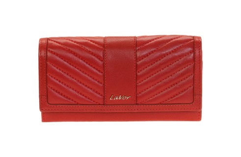 Lavor 1-6022 Μεγάλο Δερμάτινο Γυναικείο Πορτοφόλι Κόκκινο