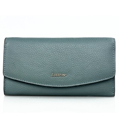 Lavor 1-6039 Μεγάλο Δερμάτινο Γυναικείο Πορτοφόλι με RFID Γαλάζιο