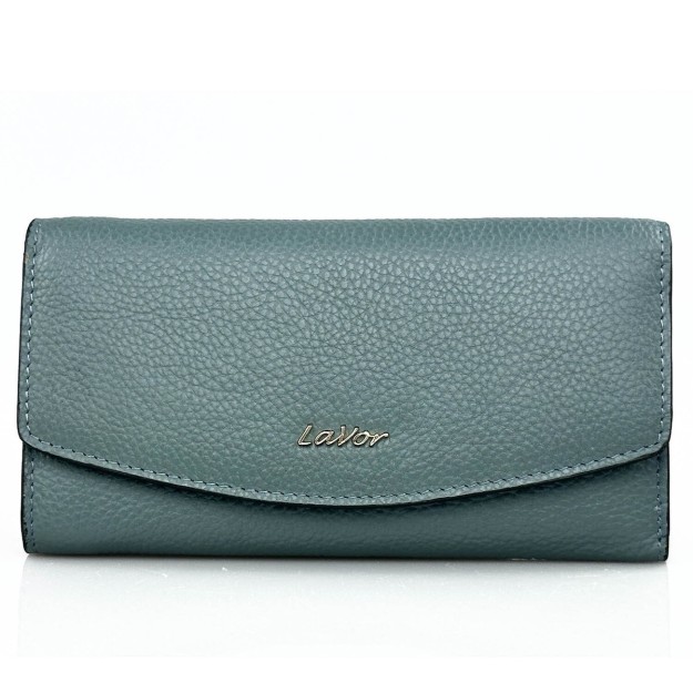 Lavor 1-6039 Μεγάλο Δερμάτινο Γυναικείο Πορτοφόλι με RFID Γαλάζιο