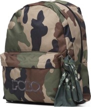 Polo Original Double Scarf Σχολική Τσάντα Πλάτης Γυμνασίου - Λυκείου Χακί Παραλλαγή 9-01-235-42