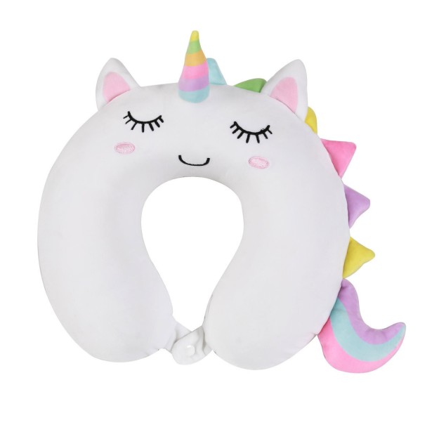 I-Total Μαξιλαράκι Ταξιδίου Unicorn Λευκό Μ30xΠ30xΥ10εκ. XL2184D