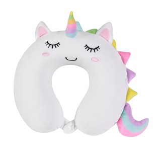I-Total Μαξιλαράκι Ταξιδίου Unicorn Λευκό Μ30xΠ30xΥ10εκ. XL2184D