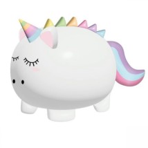 I-Total Παιδικός Κουμπαράς Πλαστικός Unicorn Λευκός 18x15x16cm XL2498