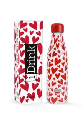 iDrink Hearts Μπουκάλι Θερμός Λευκό 500ml ID0438