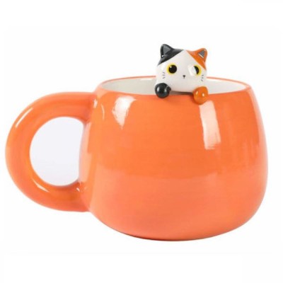 I-Total Κούπα Κεραμική Πορτοκαλί ''Cat'' 470ml XL2526