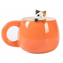 I-Total Κούπα Κεραμική Πορτοκαλί ''Cat'' 470ml XL2526