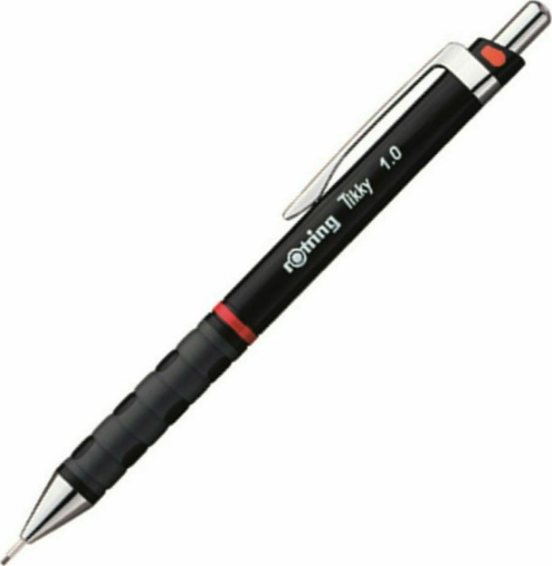Rotring Tikky Μηχανικό Μολύβι 1.0mm με Γόμα Κατάλληλο για Σχέδιο 1τμχ Μαύρο 1405.2111.90