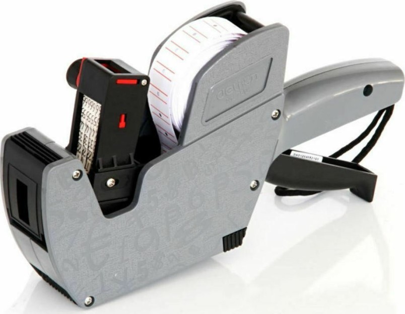 Deli 7504 Μηχανικός Ετικετογράφος Χειρός Μονός σε Γκρι Χρώμα 7504