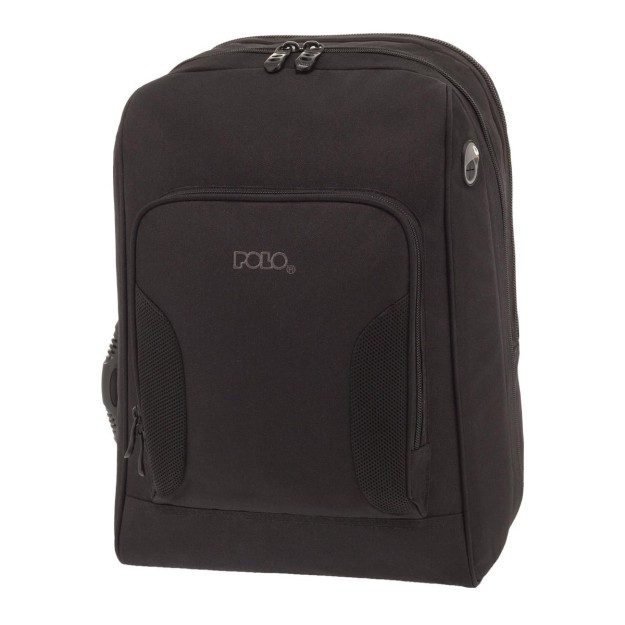 Polo Laptop Τσάντα Πλάτης Υφασνάτινη σε Μαύρο χρώμα 9-02-069-2000