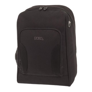 Polo Laptop Τσάντα Πλάτης Υφασνάτινη σε Μαύρο χρώμα 9-02-069-2000
