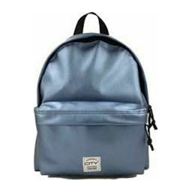 Lyc Sac Limited Edition Blue Metal Σχολική Τσάντα Πλάτης Γυμνασίου - Λυκείου σε Ασημί χρώμα Μ25 x Π15 x Υ35cm 18216