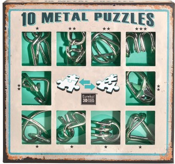 Eureka 10 Puzzles Γρίφος από Μέταλλο Green για 8+ Ετών 473357