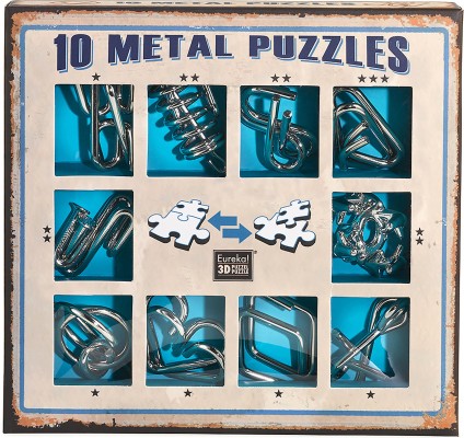 Eureka Puzzles 10 Puzzles Γρίφος από Μέταλλο Blue για 8+ Ετών 10-B
