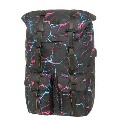 Polo Δερμάτινο Σακίδιο Πλάτης με Θύρα USB Μαύρο 21lt 9-02-023-8264