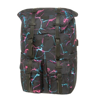 Polo Δερμάτινο Σακίδιο Πλάτης με Θύρα USB Μαύρο 21lt 9-02-023-8264