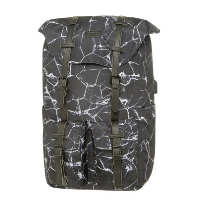 Polo Δερμάτινο Σακίδιο Πλάτης με Θύρα USB Λευκό 21lt 9-02-023-8263