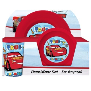Διακάκης Σετ Φαγητού Cars από Πλαστικό Κόκκινο 3τμχ 000563783