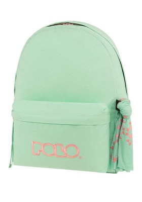 Polo Original Scarf Σχολική Τσάντα Πλάτης Γυμνασίου - Λυκείου Πράσινη/Ροζ 9-01-135-6839