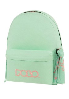 Polo Original Scarf Σχολική Τσάντα Πλάτης Γυμνασίου - Λυκείου Πράσινη/Ροζ 9-01-135-6839
