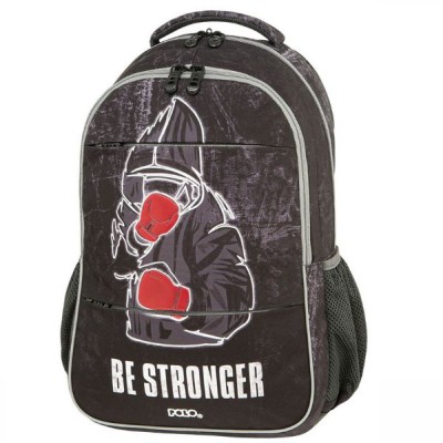 Polo Prize Σχολική Τσάντα Πλάτης Δημοτικού Μαύρη ''Be Stronger'' 9-01-043-8269