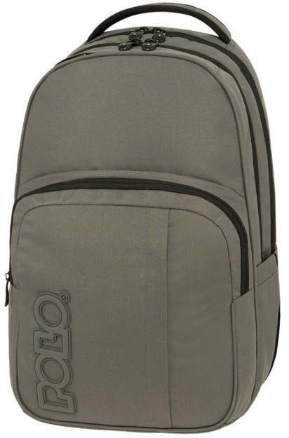 Polo Σχολική Τσάντα Πλάτης Γυμνασίου - Λυκείου σε Γκρι χρώμα 9-01-044-2202