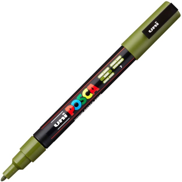 Posca PC-3M Μαρκαδόρος Σχεδίου 1.3mm Khaki Green PC-3M/7