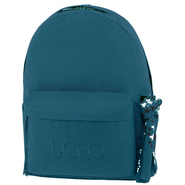 Polo Original Scarf Σχολική Τσάντα Πλάτης Γυμνασίου-Λυκείου Πετρόλ 9-01-135-5803