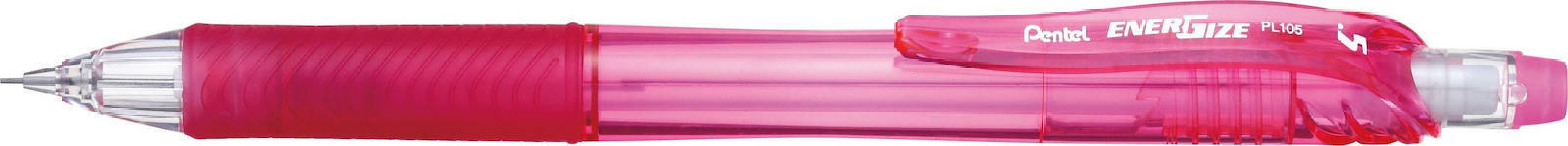 Pentel Energize Μηχανικό Μολύβι 0.7mm με Γόμα Ροζ PL107-P