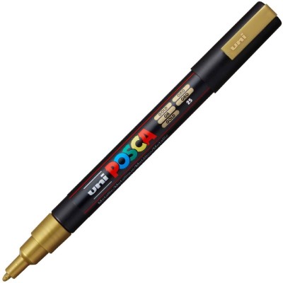 Uni-Ball Posca PC-3M/25 Ανεξίτηλος Μαρκαδόρος 1.3mm Χρυσός