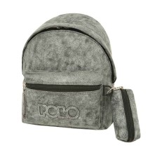 Polo Mini Gecko Τσάντα Πλάτης Δερματίνη σε Γκρι χρώμα 8lt 9-07-037-8327