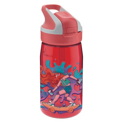 Laken Παιδικό Παγούρι Πλαστικό με Καλαμάκι Κόκκινο 450ml LTNSSK