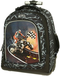 Polo Rolling Σχολική Τσάντα Τρόλεϊ Δημοτικού Μαύρο 9-01-016-8278