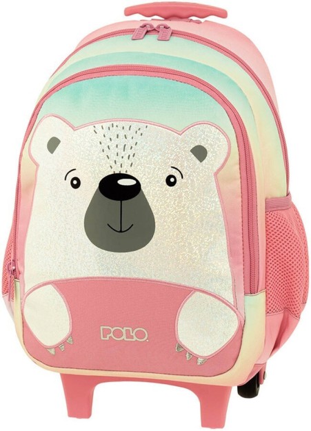 Polo Frenzi Σχολική Τσάντα Τρόλεϊ Νηπιαγωγείου Ροζ 9-01-051-8299